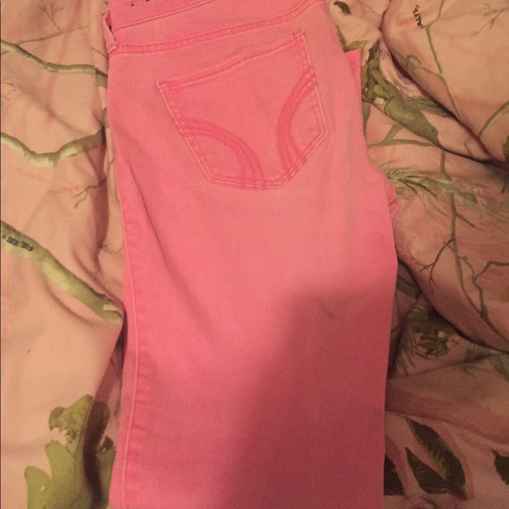 Hollister skinny jeans hot pink
